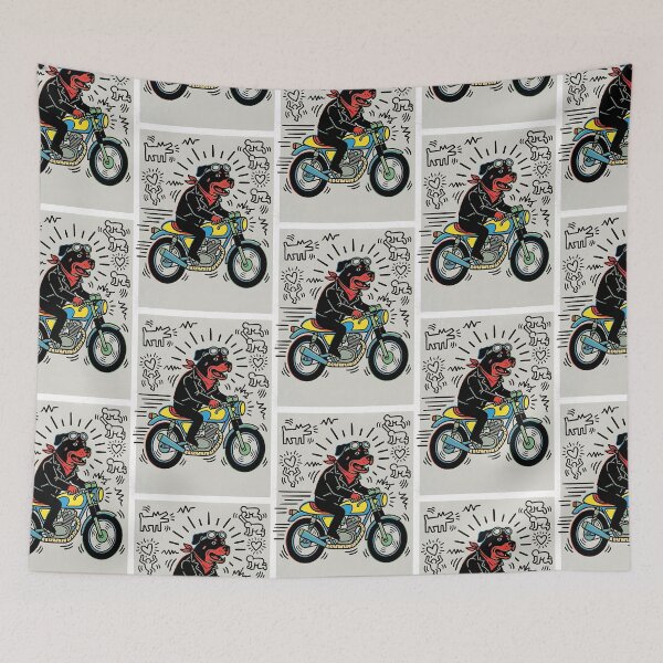 Item preview, Rottweiler Motorcycle Rider - Pop Art Design designed and sold by PictoVibe.
