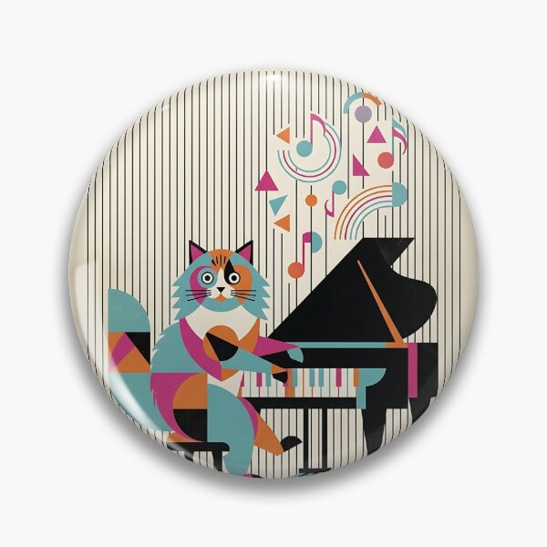 Item preview, Ragdoll Cat Pianist - Retro Music Poster designed and sold by PictoVibe.