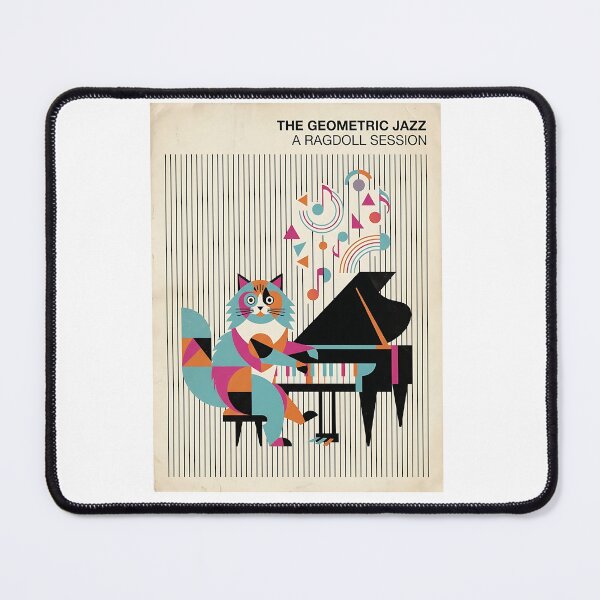 Item preview, Ragdoll Cat Pianist - Retro Music Poster designed and sold by PictoVibe.