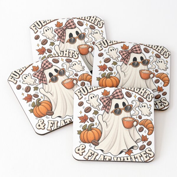 Aperçu de l'œuvre Alimenté par la peur et les Flat Whites créée et vendue par Halloween Ghost Studio.