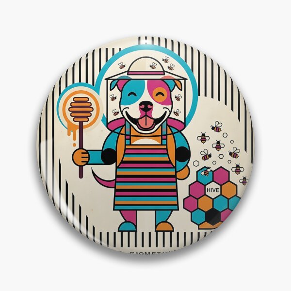 Item preview, Pit Bull Beekeeper - Retro Honey Poster designed and sold by PictoVibe.
