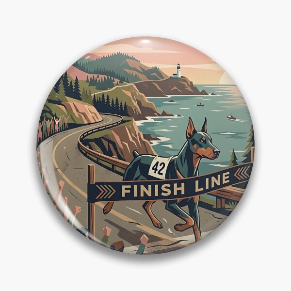 Item preview, Doberman Marathon Runner - Vintage Race Poster designed and sold by PictoVibe.