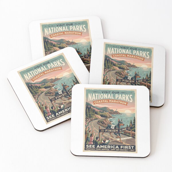 Item preview, Doberman Marathon Runner - Vintage Race Poster designed and sold by PictoVibe.
