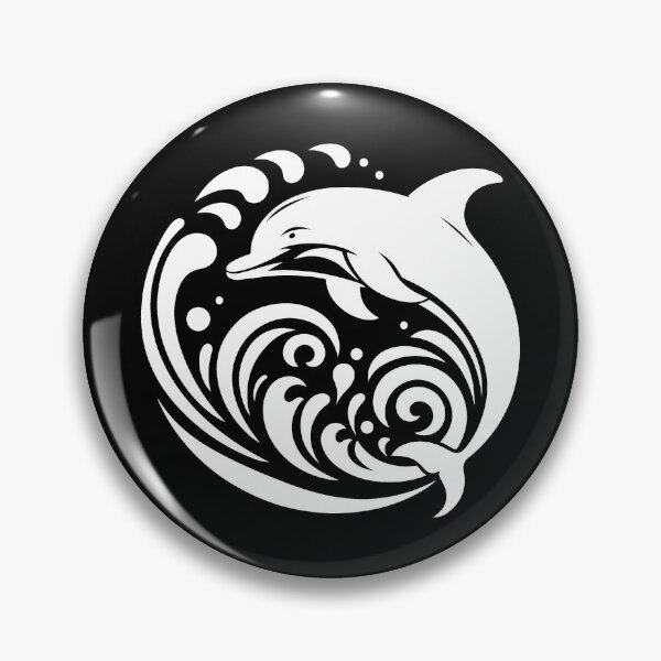 Item preview, White Tribal Dolphin Wave Design designed and sold by pattern-archive.
