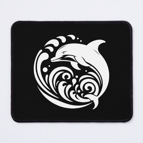 Item preview, White Tribal Dolphin Wave Design designed and sold by pattern-archive.