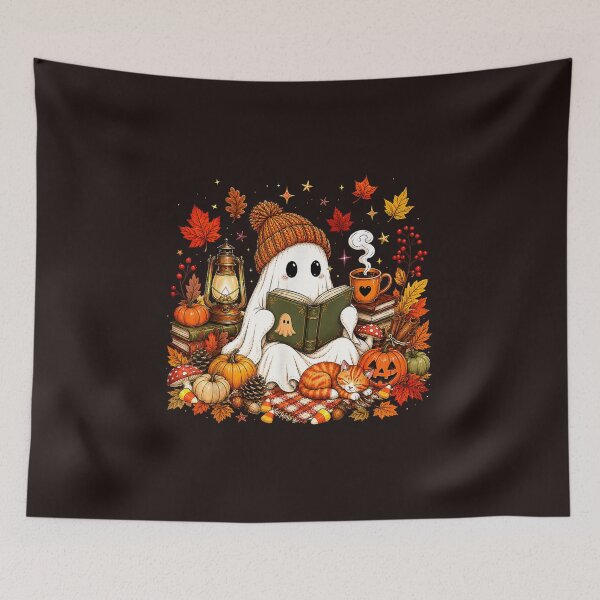 Item preview, Cute Ghost Reading Book Fall Autumn Cozy Halloween designed and sold by mari-kayden.