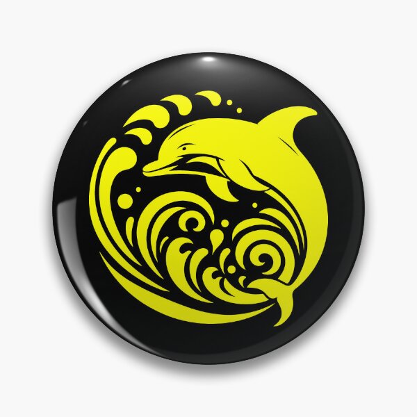 Item preview, Yellow Tribal Dolphin Wave Design designed and sold by pattern-archive.