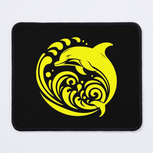 Item preview, Yellow Tribal Dolphin Wave Design designed and sold by pattern-archive.