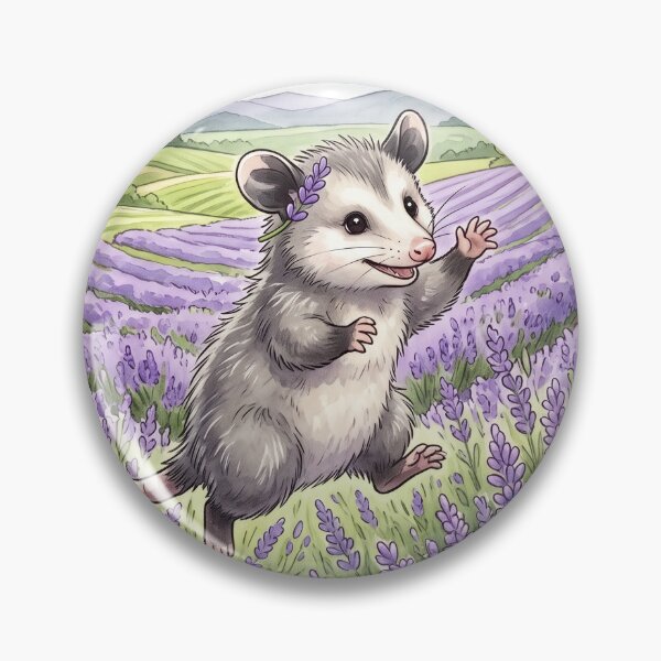 Item preview, Lavender Possum – Cute Possum in a Purple Lavender Field designed and sold by LOVEARTDESIGN.