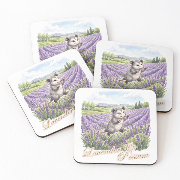 Item preview, Lavender Possum – Cute Possum in a Purple Lavender Field designed and sold by LOVEARTDESIGN.