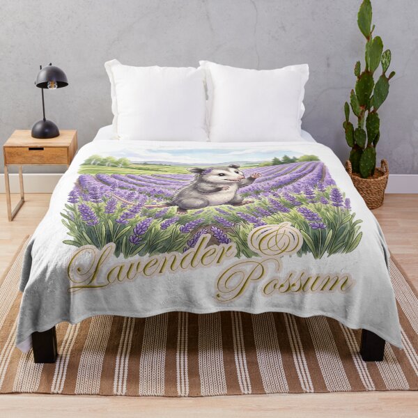 Item preview, Lavender Possum – Cute Possum in a Purple Lavender Field designed and sold by LOVEARTDESIGN.