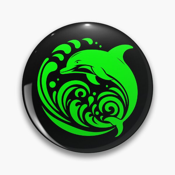 Item preview, Lime Tribal Dolphin Wave Design designed and sold by pattern-archive.