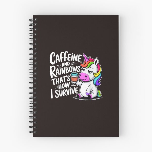 Item preview, Caffeine and Rainbows Thats How I Survive Tired Unicorn designed and sold by mari-kayden.