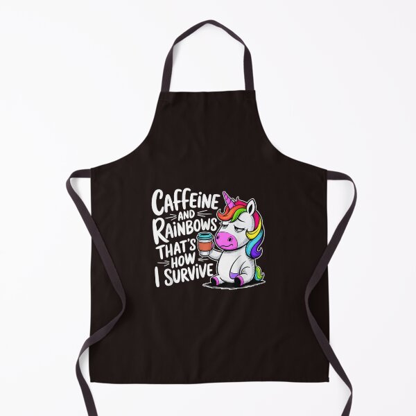 Item preview, Caffeine and Rainbows Thats How I Survive Tired Unicorn designed and sold by mari-kayden.