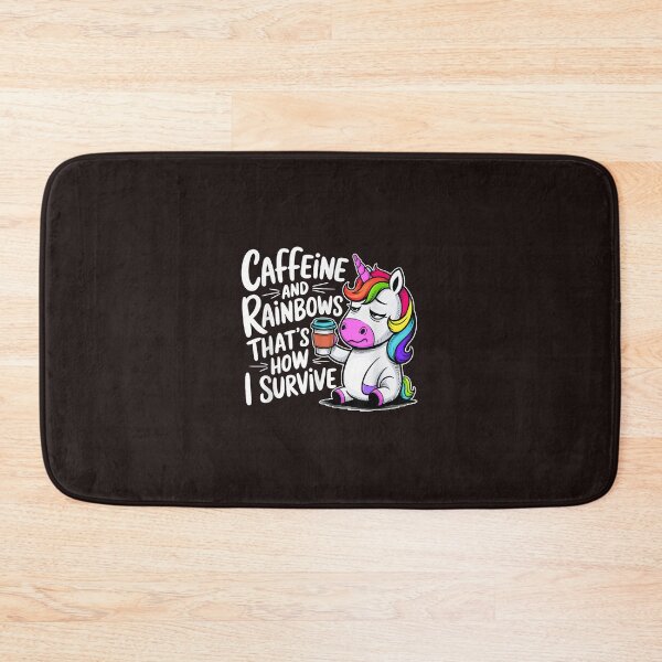 Item preview, Caffeine and Rainbows Thats How I Survive Tired Unicorn designed and sold by mari-kayden.