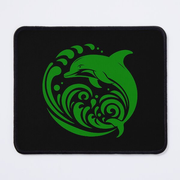 Item preview, Green Tribal Dolphin Wave Design designed and sold by pattern-archive.