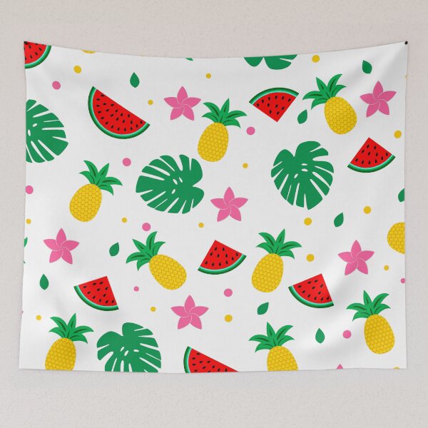 Item preview, Summer Colorful Fruit, Palm Leaves, And Flowers Pattern designed and sold by DEC02.