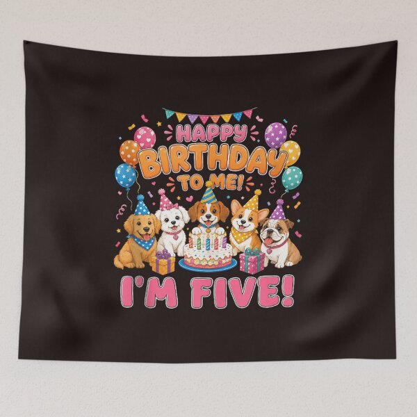 Item preview, Happy Birthday To Me Im Five Cute Dog Puppy 5th Birthday designed and sold by mari-kayden.