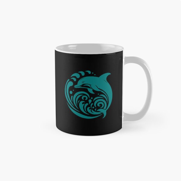 Item preview, Teal Tribal Dolphin Wave Design designed and sold by pattern-archive.