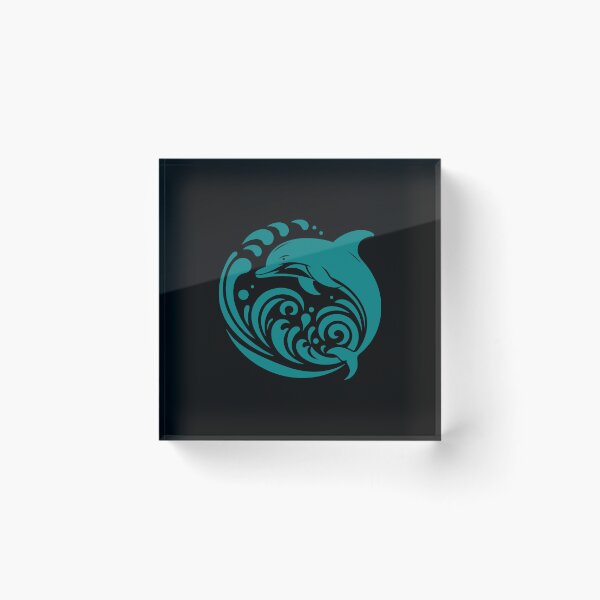 Item preview, Teal Tribal Dolphin Wave Design designed and sold by pattern-archive.