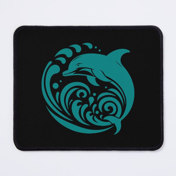 Item preview, Teal Tribal Dolphin Wave Design designed and sold by pattern-archive.