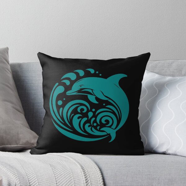Item preview, Teal Tribal Dolphin Wave Design designed and sold by pattern-archive.