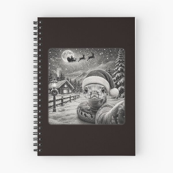Item preview, Funny Christmas Snake Santa Hat Sleigh Full Moon Winter Snowy designed and sold by mari-kayden.