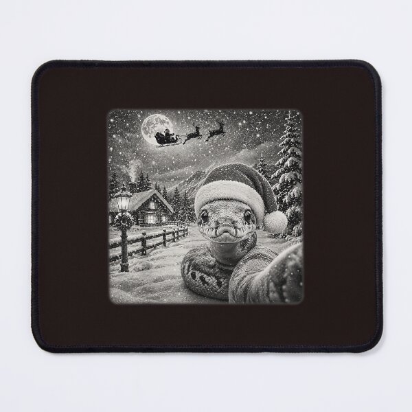 Item preview, Funny Christmas Snake Santa Hat Sleigh Full Moon Winter Snowy designed and sold by mari-kayden.