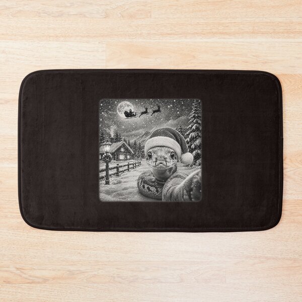 Item preview, Funny Christmas Snake Santa Hat Sleigh Full Moon Winter Snowy designed and sold by mari-kayden.