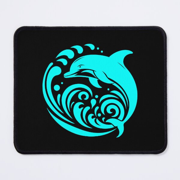 Item preview, Cyan Tribal Dolphin Wave Design designed and sold by pattern-archive.