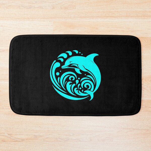 Item preview, Cyan Tribal Dolphin Wave Design designed and sold by pattern-archive.