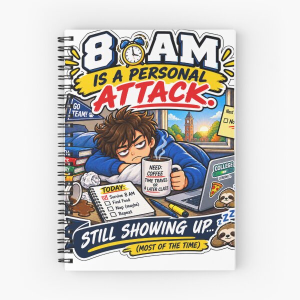 Item preview, 8 AM Is a Personal Attack – Funny College Student Humor designed and sold by sketchicos.