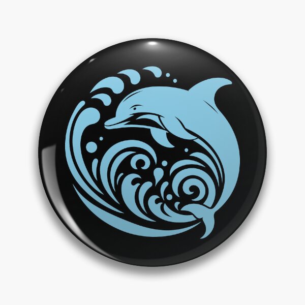 Item preview, Sky Blue Tribal Dolphin Wave Design designed and sold by pattern-archive.