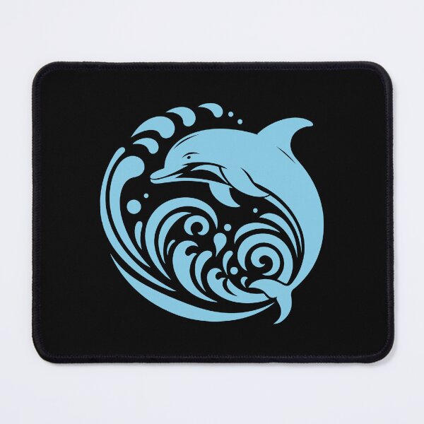Item preview, Sky Blue Tribal Dolphin Wave Design designed and sold by pattern-archive.