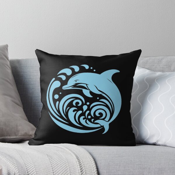 Item preview, Sky Blue Tribal Dolphin Wave Design designed and sold by pattern-archive.