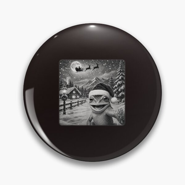 Item preview, Funny Christmas Frog Santa Hat Sleigh Full Moon Winter Snowy designed and sold by mari-kayden.