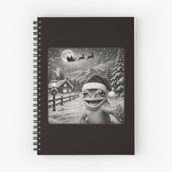 Item preview, Funny Christmas Frog Santa Hat Sleigh Full Moon Winter Snowy designed and sold by mari-kayden.