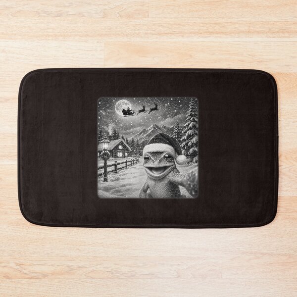 Item preview, Funny Christmas Frog Santa Hat Sleigh Full Moon Winter Snowy designed and sold by mari-kayden.