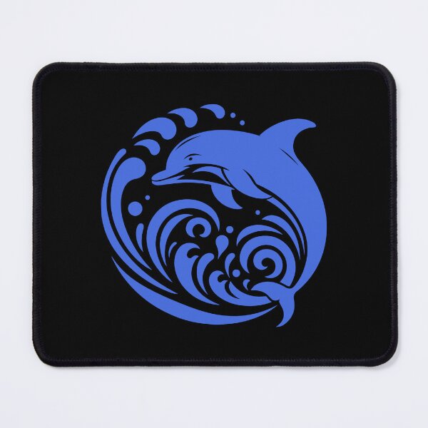 Item preview, Royal Blue Tribal Dolphin Wave Design designed and sold by pattern-archive.