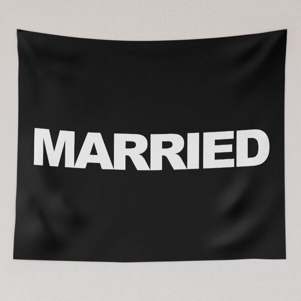 Item preview, MARRIED — White Minimal Bold Type Statement designed and sold by WORDPAUSE.