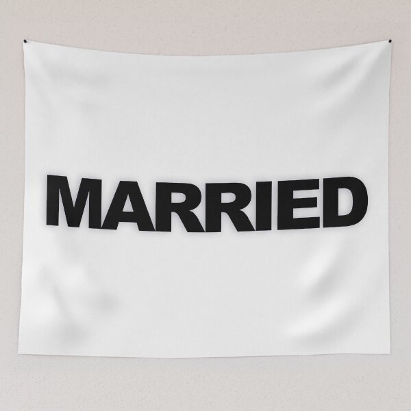 Item preview, MARRIED — Black Minimal Bold Type Statement designed and sold by WORDPAUSE.