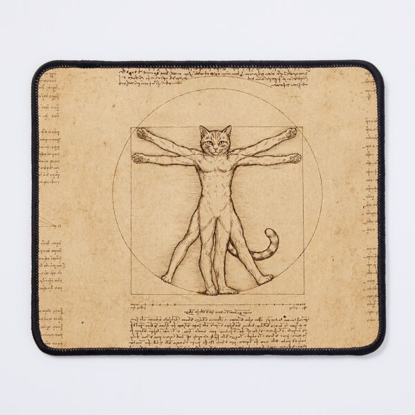 Item preview, The Vitruvian Cat - Leonardo da Vinci Parody designed and sold by TheCatIsOnMyLap.