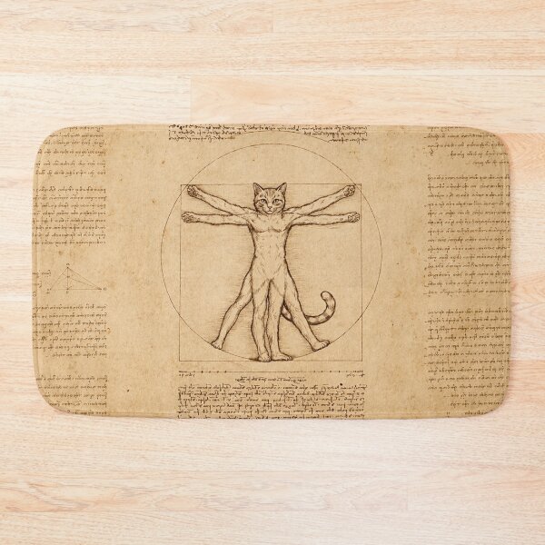 Item preview, The Vitruvian Cat - Leonardo da Vinci Parody designed and sold by TheCatIsOnMyLap.