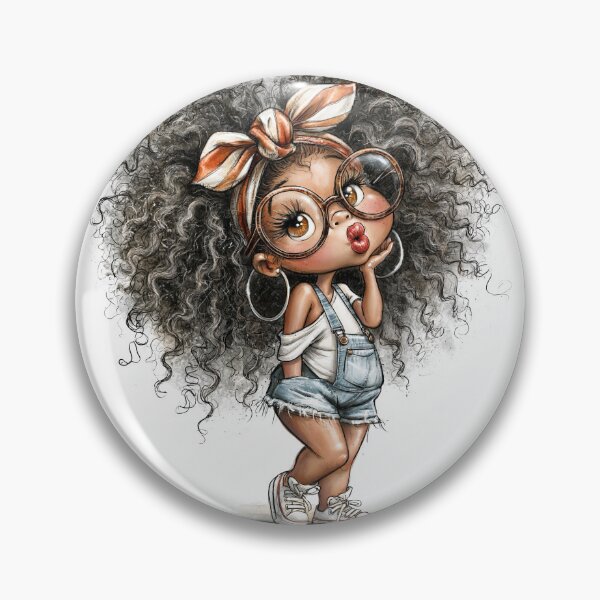 Item preview, Cute Afro Girl Denim Overalls Glasses Watercolor - White designed and sold by CurrentPhase.
