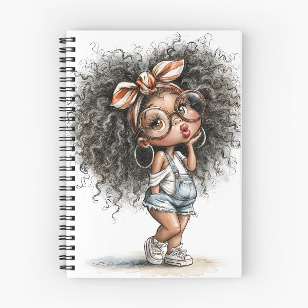 Item preview, Cute Afro Girl Denim Overalls Glasses Watercolor - White designed and sold by CurrentPhase.