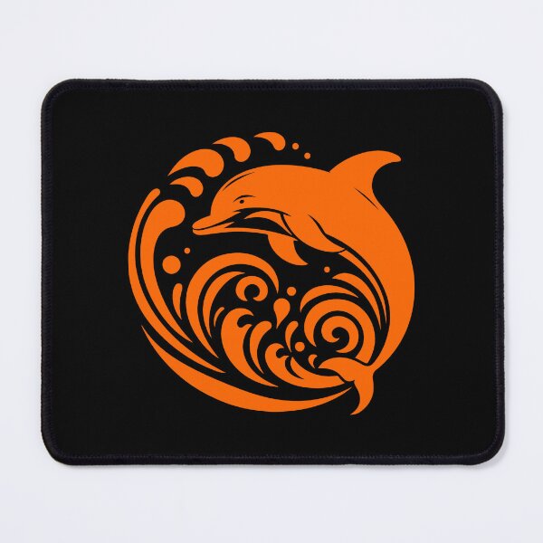 Item preview, Orange Tribal Dolphin Wave Design designed and sold by pattern-archive.