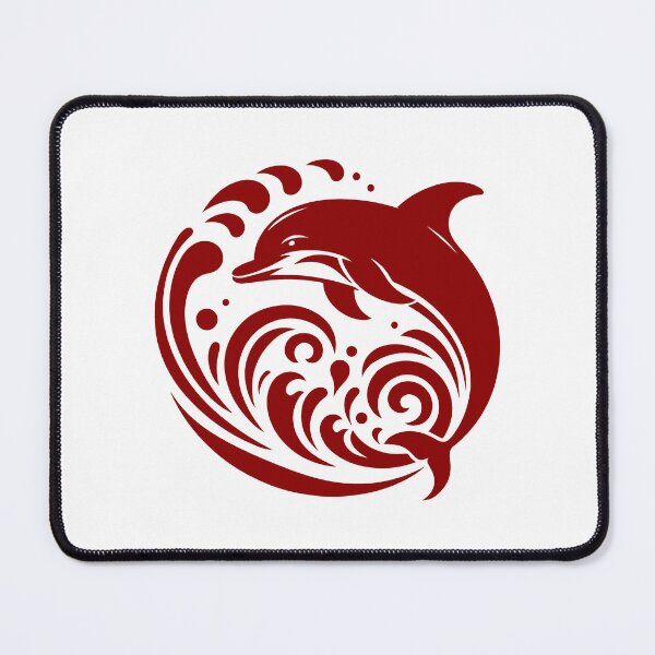 Item preview, Dark Red Tribal Dolphin Wave Design designed and sold by pattern-archive.