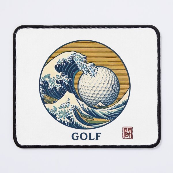 Item preview, The Great Wave Golf - Japanese Ukiyo-e Wave and Golf Ball Vintage Art designed and sold by SakuraJapanArt.