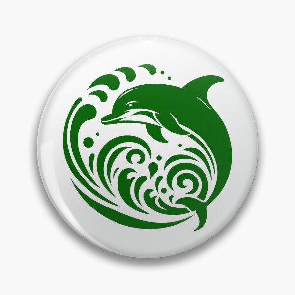 Item preview, Dark Green Tribal Dolphin Wave Design designed and sold by pattern-archive.