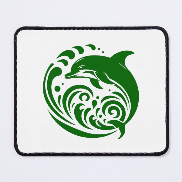 Item preview, Dark Green Tribal Dolphin Wave Design designed and sold by pattern-archive.